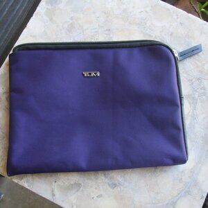 Tumi Delta Black Purple Toiletry Travel Pouch Lining Makeup Cosmetic Bag Socks